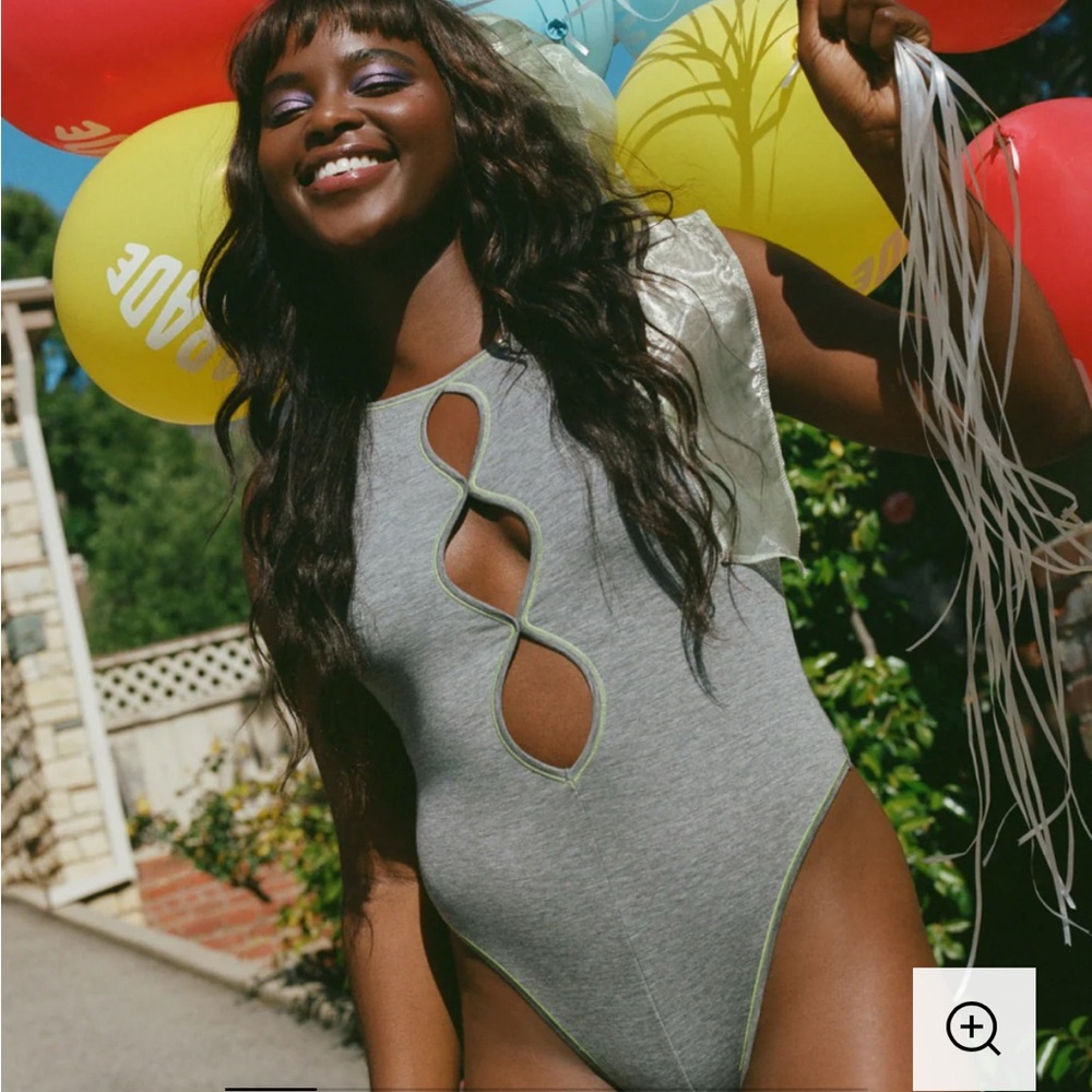 Pink One-Piece Swimsuit with Cut-Out Design